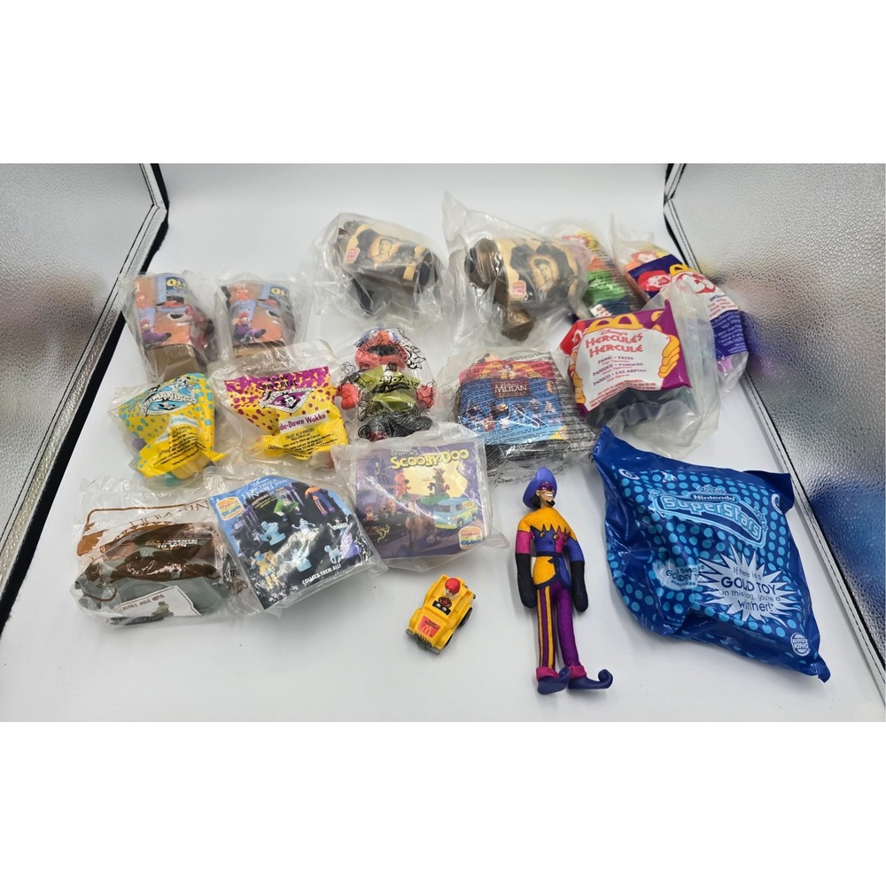 Large Vintage 90s 00s Fast Food Toy Bundle Lot 13 Sealed Bags McDonalds, BK, DQ